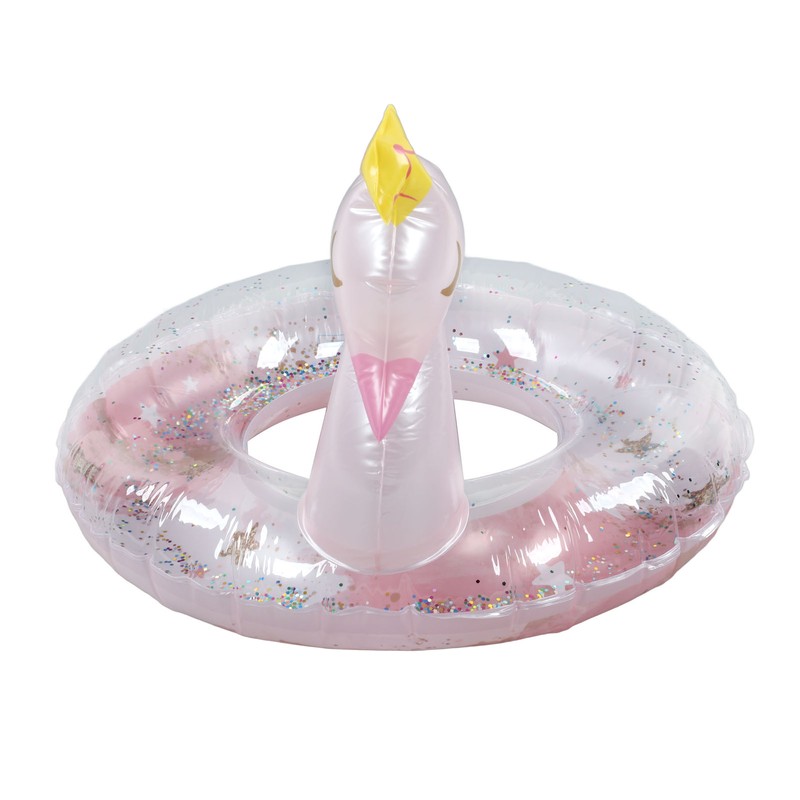 Inflatable Swimming Ring with Sequins Thickened PVC Kids Pool Float