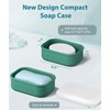 Quatish Compact Leakproof Travel Soap Case, Silicone Soap Box with