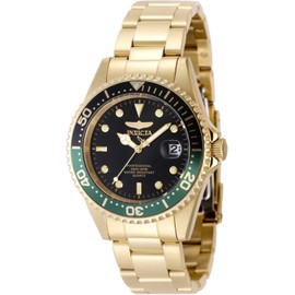 Invicta Pro Diver Men 37.5mm Stainless Steel Gold Black dial PC32 Quartz