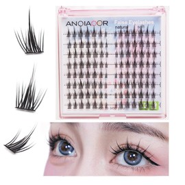 Individual Lashes Cluster Manga Lashes Natural Look Wispy Spiky Wide Stem C Curl, DIY False Eyelashes Extension Soft for Makeup Use at Home