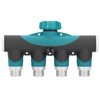 4 Way Hose Splitter Metal Valve Water Distribution Controller Connector