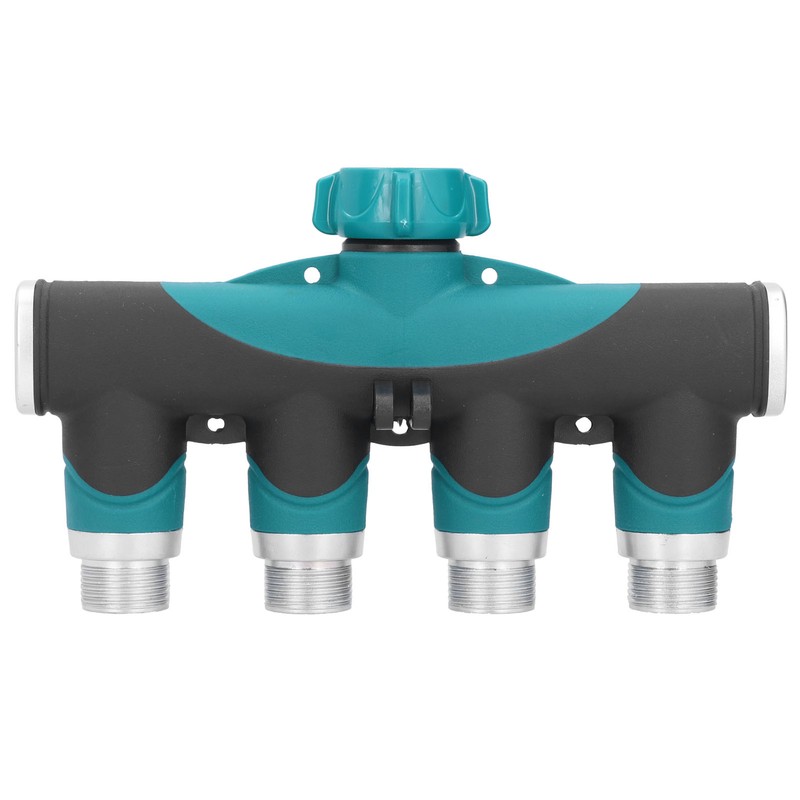4 Way Hose Splitter Metal Valve Water Distribution Controller Connector