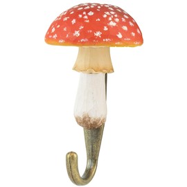 WILDLIFEGARDEN Wildlife Garden WG4558 Hook Toadstool - Hand Carved Wall Hook Made of Wood and Metal