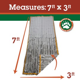 Emergency Thermal Mylar Sleeping Bags - 4 Pack - Ultra Compact for Camping, Survival, Disaster Bivouac Shelter - Pocket Sized, Unfolds to 7ft x 3ft -Retains 90% of Body Heat and Repels Wind and Water