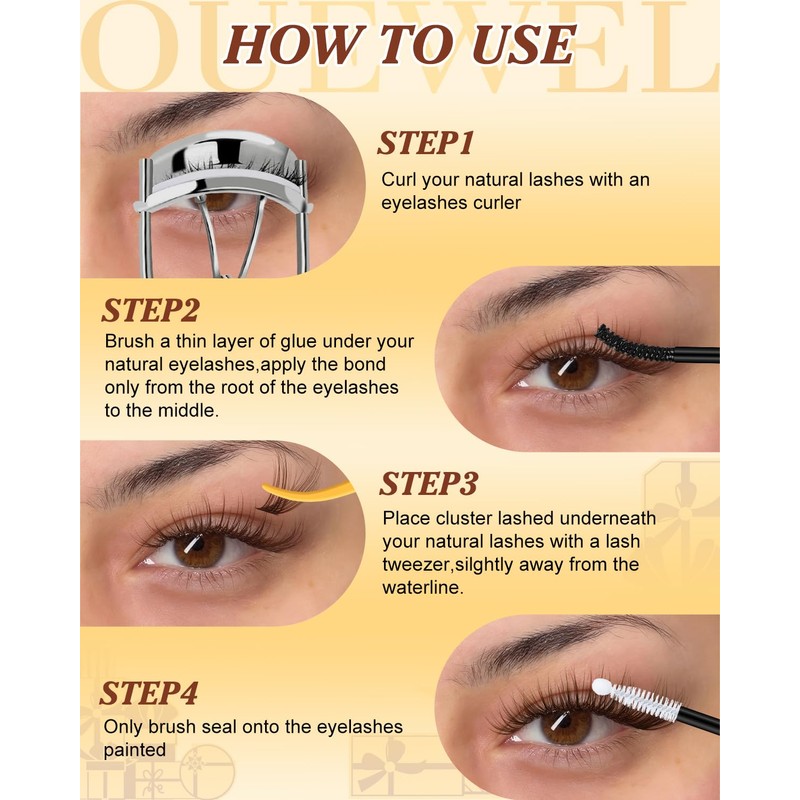 Lash Clusters Wispy Eyelash Clusters 300 Pcs Natural Cluster Eyelash