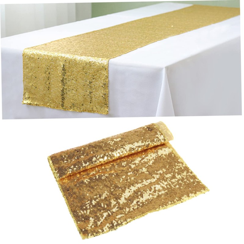MAGICLULU Long Sequin Table Runner for Christmas Wedding Prom Rectangular