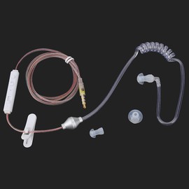 KIMISS Advanced In-Ear Headsets with Air Tube Safety Earphones and Microphone for and | Wired Headsets | Black Cable, White Tube | Radiation Protection |