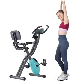 Merax Folding Exercise Bike, Foldable Fitness Stationary Bike Machine, Upright Indoor Cycling Bike, Magnetic X-Bike