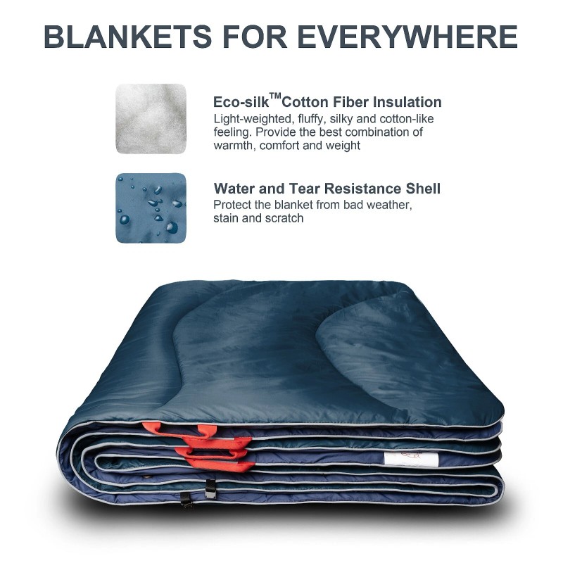 RIOYALO Wearable Puffy Travel Blanket - Camping Stadium Waterproof XL