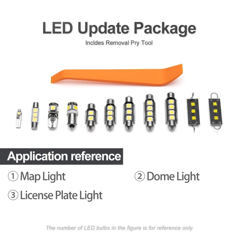 nsautolighting 12pcs White LED Interior Lights Bulb Kit for Ford