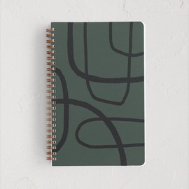 Minted Find Your Own Way Notebook, Writing Journal for Notes & Journaling, Durable Acrylic Free Cover, Abstract Modern Art Design, Spiral Bound Journal Notebook with 80 Lined Pages, 5.5" x 8.5"