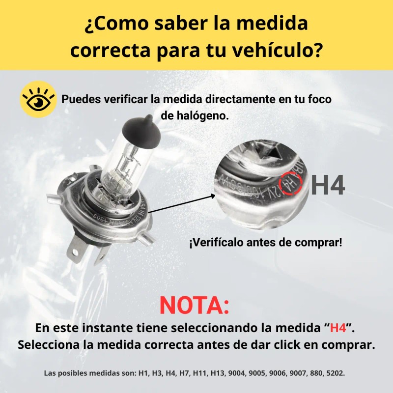Focos Led Kit Automotriz 4 Caras Master 22000lm Luz Blanca