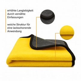 Kemes Microfibre Cloths, Car Drying Cloth, Pack of 3, 500 GSM, 4-Way Absorbent Polishing Cloth, Car Wash, Car Care and Household Microfibre Cloth for Polishing, 30 x 30 cm