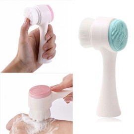 Deep Cleansing Dual Pore Brush & Facial Exfoliator Exfoliating Blue 3ea