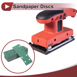 HEROFFIX 50 Pcs Sanding Discs Wet Dry Waterproof Hook & Loop Sandpaper for Woodworking, Automotive Refinishing 7.80"x2.76" 8 Hole 240 Grit Green White Corundum