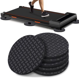 TOBWOLF 6PCS Non-Slip Walking Pad Mat, 4" x 4" x 0.2" Treadmill Mat Pad for Carpet Hardwood Floors Indoor & Gym, Noise Reduction Exercise Equipment Mat for Under Treadmill & Exercise Bike Machines
