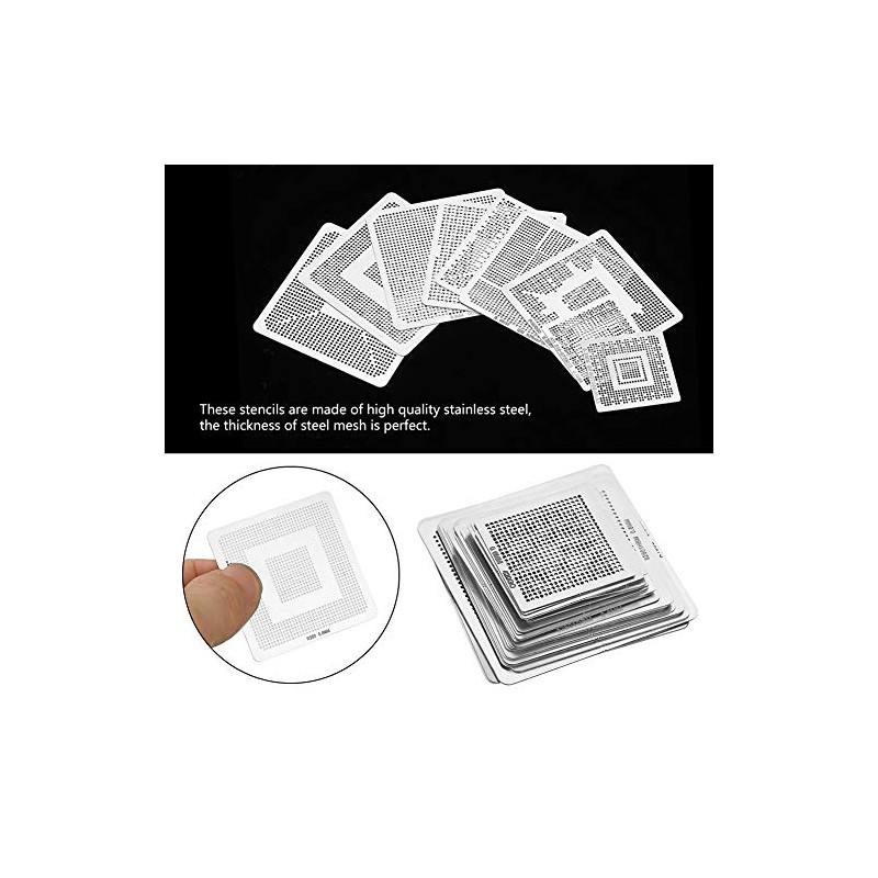 BGA Stencils, 33 Pieces IC Chip BGA Rebaling Stencil Kit