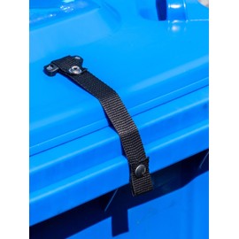 3pcs Wheelie bin lid lock strap with webbing bridge for strong winds easy fitting - No rust - No dangerous hooks - WONT snap
