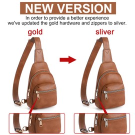 CLUCI Small Sling Bag for Women, Leather Crossbody Fanny Packs Trendy, Women's Chest Bag