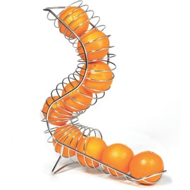 TableCraft FC1649 Curved Fruit Basket, 18" Height, 4.25" Diameter, Stainless Steel Decorative Display for Buffets and Point of Sale, Hand Wash Only