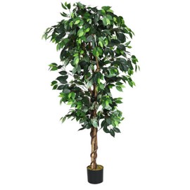 SlickBlue Artificial Ficus Tree 6FT with 1008 Leaves Realistic Texture Indoor Outdoor Decorative Plant