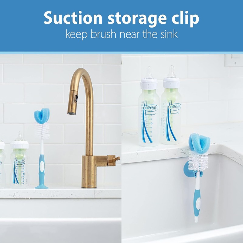 Dr. Brown's Reusable Sponge Baby Bottle Cleaning Brush Set with