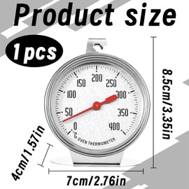 Oven Thermometer, 0 ~ 400 °C Oven Thermometer, Oven Thermometer for Oven, Oven Thermometer, Indoor, Meat Thermometer, Oven, Baking Thermometer with Large Dial for Baking, BBQ and Cooking