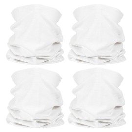 PATIKIL Winter Neck Warmer, 4 Pack Windproof Neck Gaiter Cold Weather Scarf Face Covering Ski Gaiter for Men Women, White