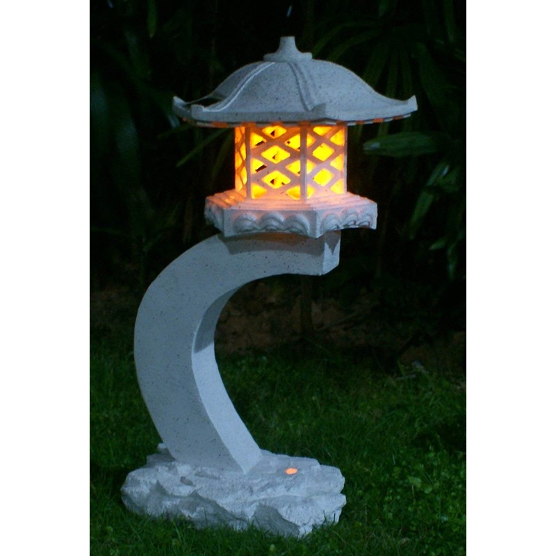 TIAAN 24”Height Japanese Style Lantern Solar Garden lamp Solar Pagoda