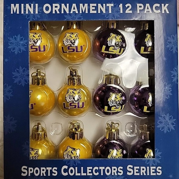 Topperscot LSU mini Ornament 12 Pack