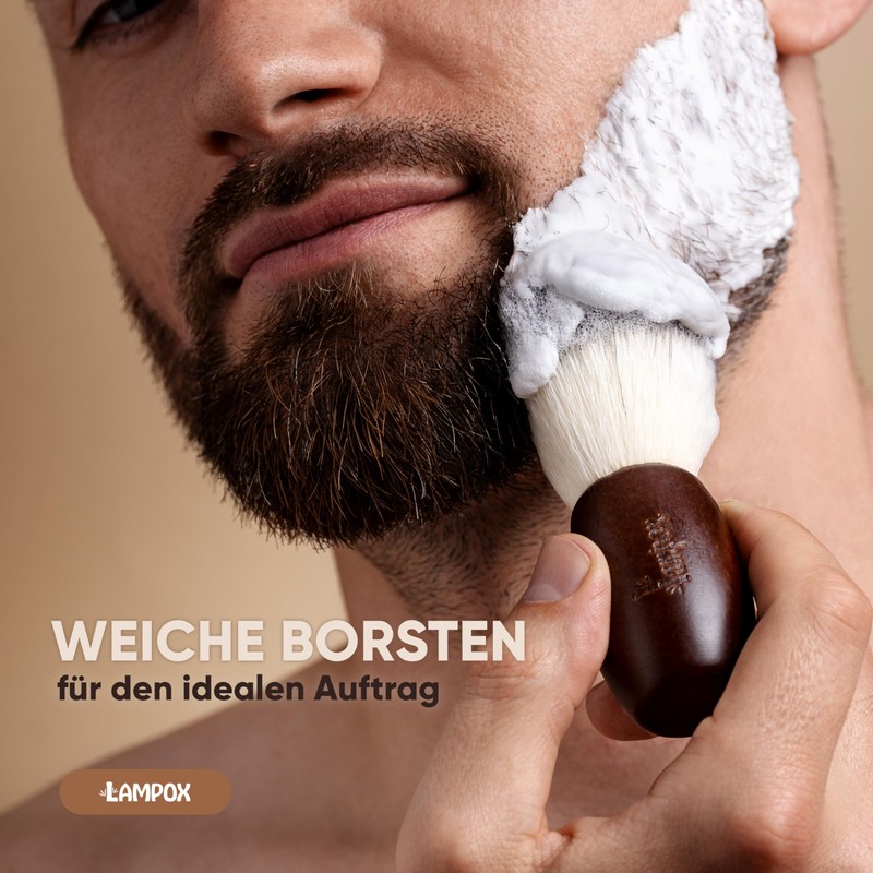 lampox - Shaving Brush for Men with Soft Bristles and