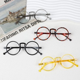 4 Pairs of Oversized Round Reading Glasses for Men and Women – Vintage Readers with Spring Hinges