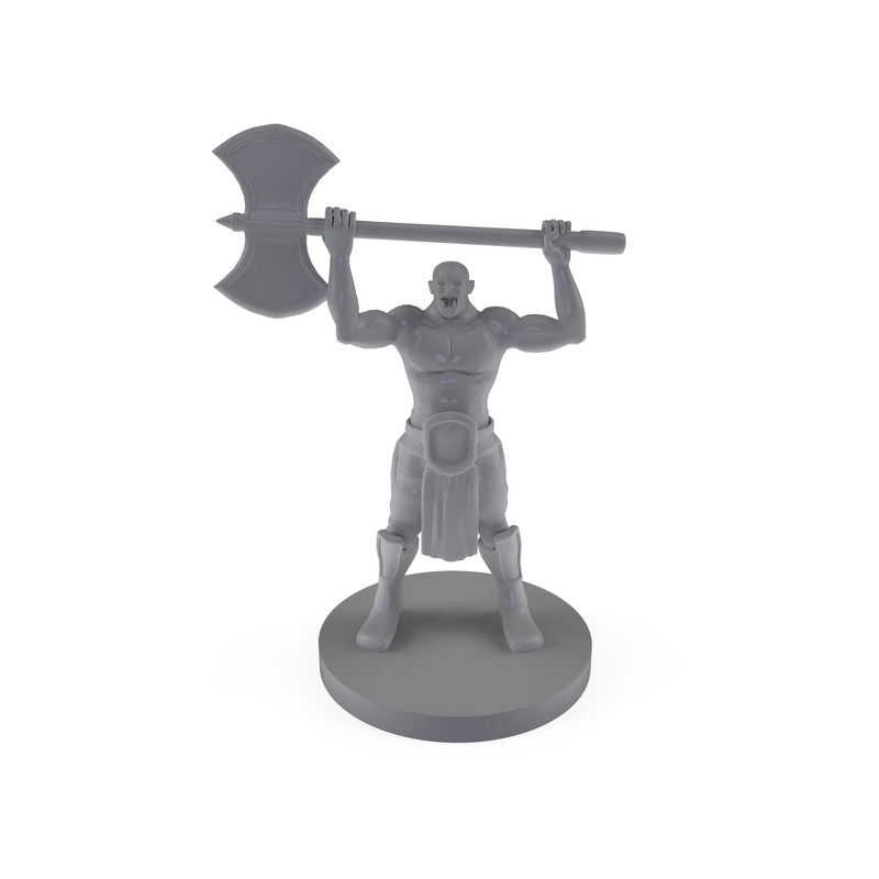 Half Orc Barbarian Raging Tabletop DND Gaming Miniature