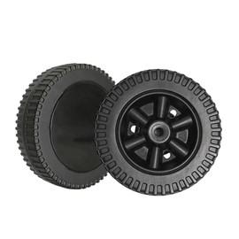 Naisfei Pack of 2 Plastic Grill Wheels, Grill Wheel Replacement Parts, 6 Inch Grill Wheels for Gas Grills and Other Brands, Black Wheels