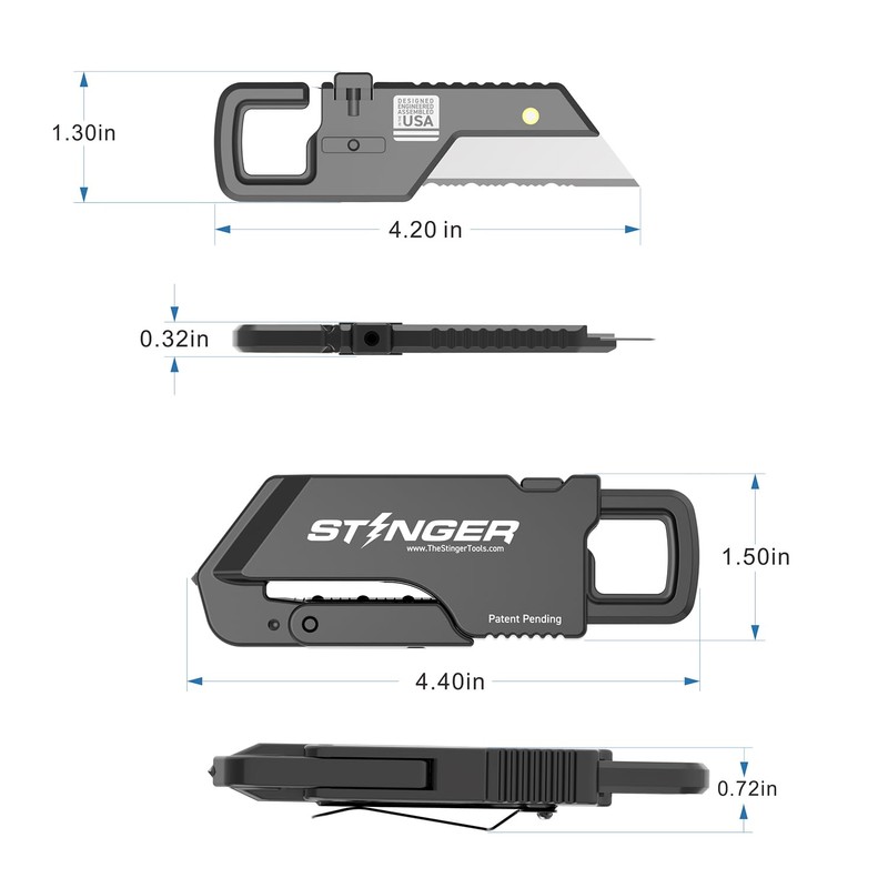 Stinger ResqBlade Emergency tool Pocket Knife, Utility Knife with Window