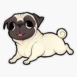 Magnet Cute Pug Magnet Bumper Sticker Car Magnet Flexible Reuseable Magnetic Vinyl 5"