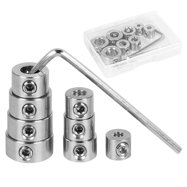 Luabue 9Pcs Drill Bit Depth Stop Collar Ring 3/4/5/6/7/8/9/10mm mm