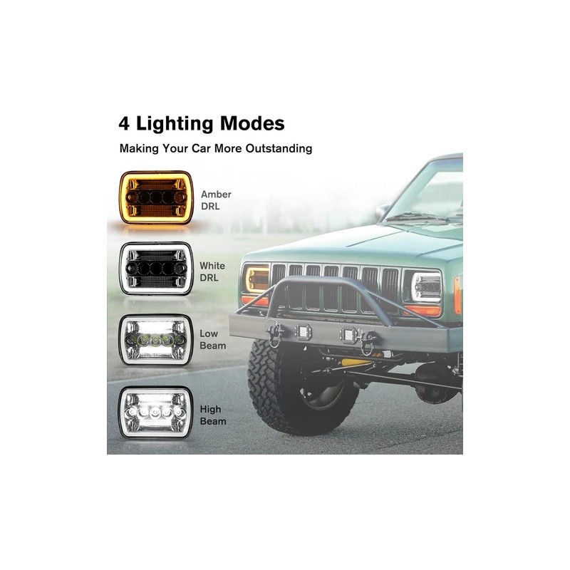 Unbranded Pair 5x7'' 7x6 LED Headlight DRL For International 9900i
