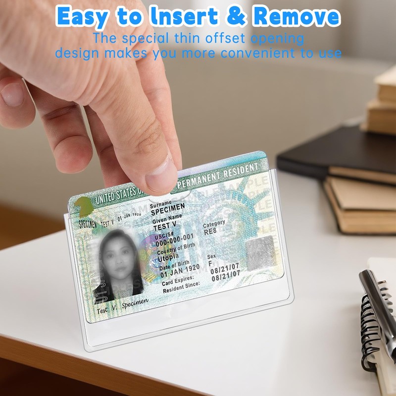 10PCS Green Card Holder,Green Card Sleeves-Waterproof and Reusable for Medicare