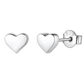 FindChic 925 Sterling Silver Earrings Heart Stud Earrings for Women Cute Earrings Ear Studs Minimalist Earrings Small Studs