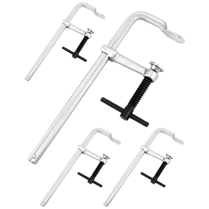 QWORK 8" Heavy Duty F Clamp, 4 Pack Drop-forged Bar