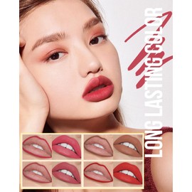 Lip Stain Marker Pen-1Pcs Rose Pink Hydrating Lip Stain Liquid Lip Liner Pencil, Matte Color Look, Longlasting Waterproof Smudgeproof Natural Finish,Precise Chisel Tip Smooth,Makeup Gift for Women-03