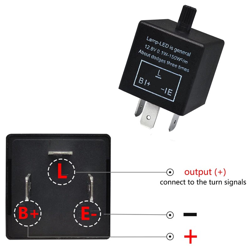 Led Flasher Relay CF-13, 3 Pins Adjustable Turn Signal Relay