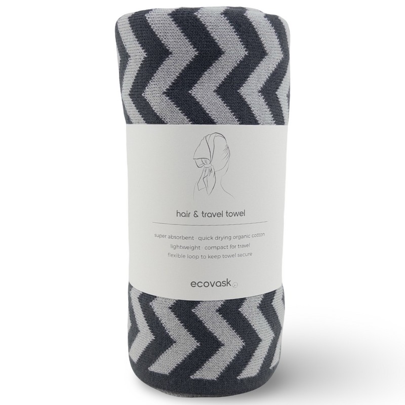 Ecovask Travel Towel & Hair Wrap - Organic Cotton, Original