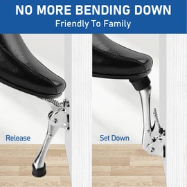 Door Stops, 6 Inch Kickdown Door Stopper, Brushed Nickel Heavy Duty Door Stoppers for Bottom of Door, Non-Slip Rubber Tips Doorstops, 2 Pack