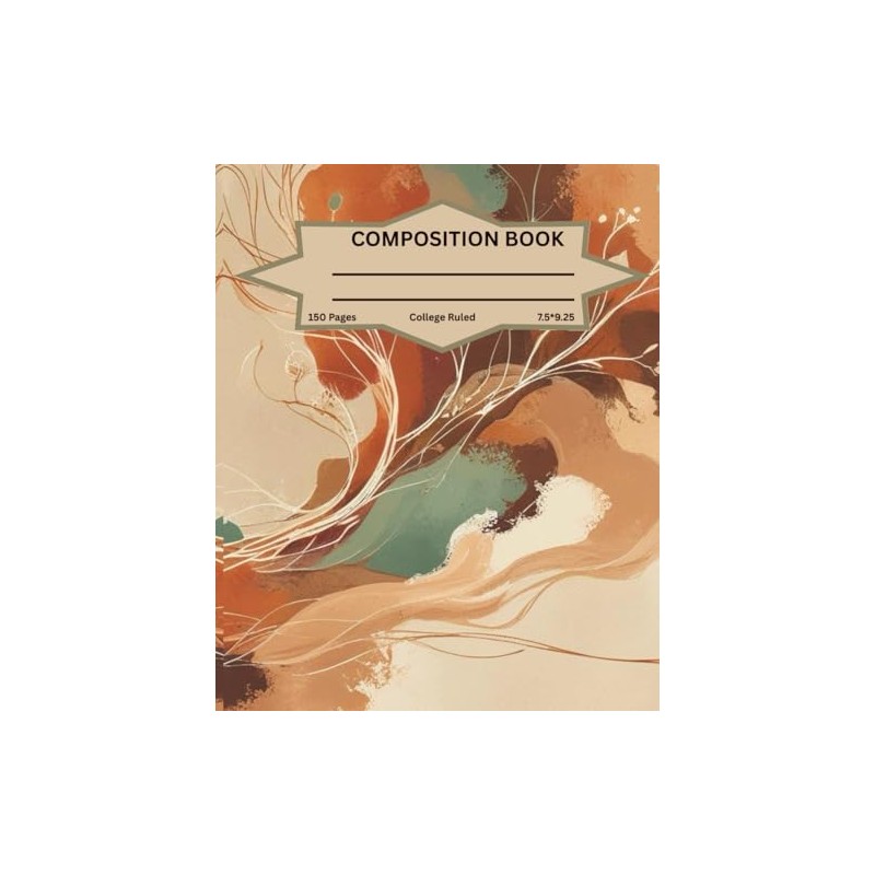 Natural Boho Aesthetic notebook: boho composition college ruled notebook