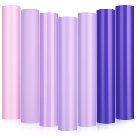 GIRAFVINYL Purple Vinyl, Purple Permanent Vinyl - 12”x12” 7 Pack Purple Vinyl Sheets, Easy to Cut & Water-Proof Adhesive Vinyl for DIY Helloween Decorations, Signs, Tumblers