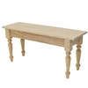 Unfinished Bench with Turned Legs (48)