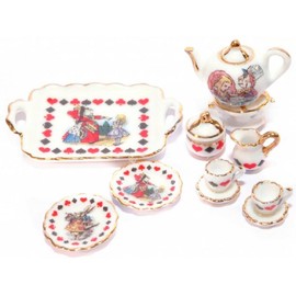 Melody Jane Alice in Wonderland Dollhouse Coffee Set Reutter Miniature Dining Accessory