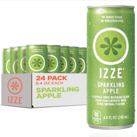IZZE Sparkling Juice, Apple, No Added Sugars, No Preservatives, Non-GMO, 8.4 Fl Oz Can (Pack of 24)